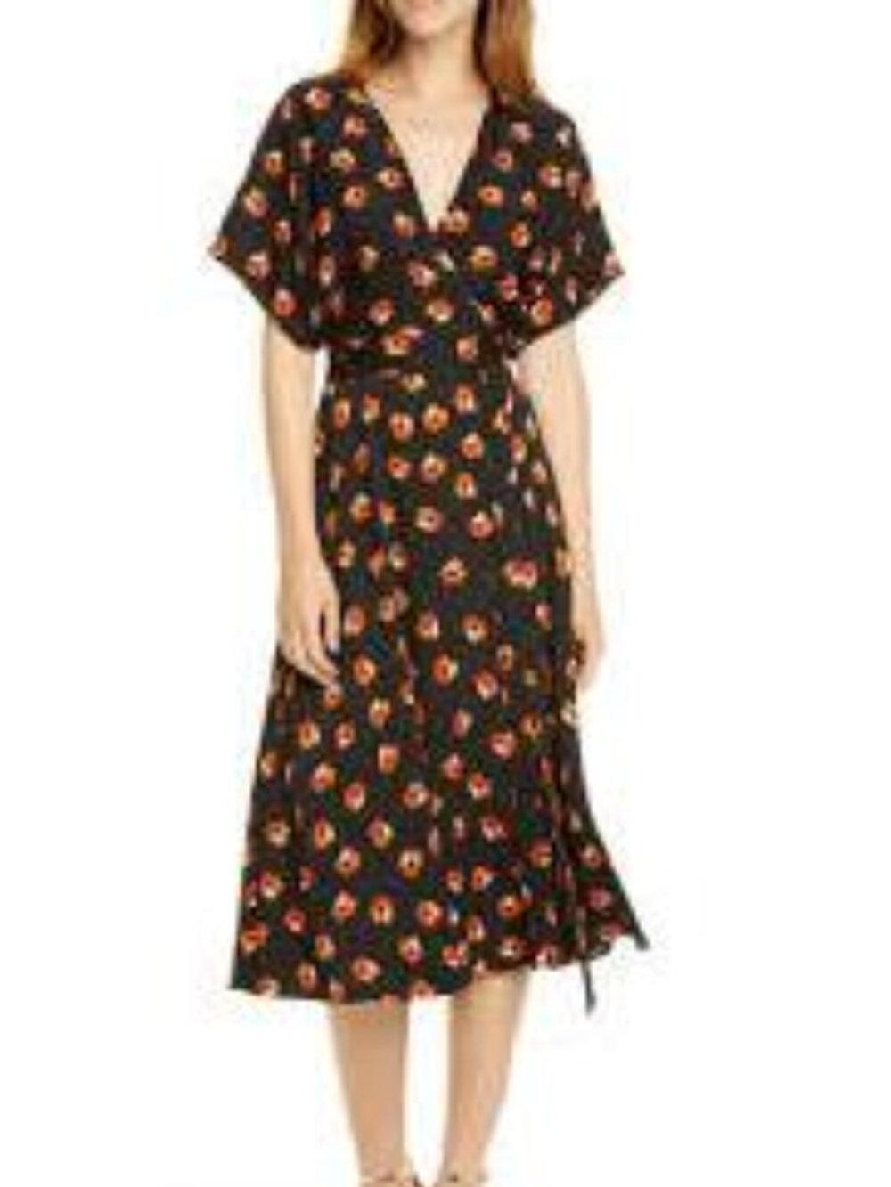 Diane Von Furstenburg Kelsey Floral Stretch Silk Wrap Dress Size XS